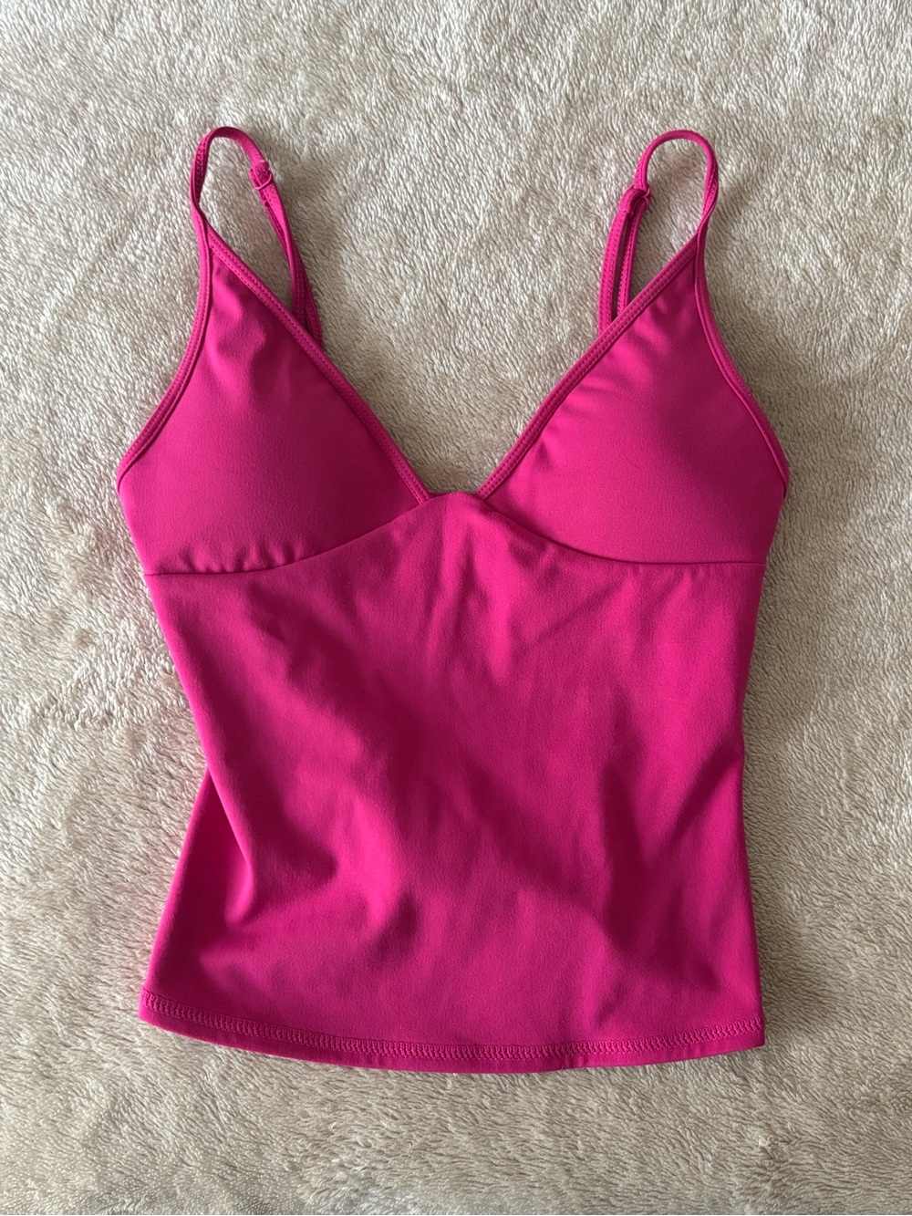 Garage Hot Pink Active Plunge Cami Top
